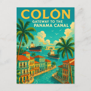 CARTÃO POSTAL “COLÓN — PORTA DE ENTRADA PARA O CANAL DO PANAMÁ