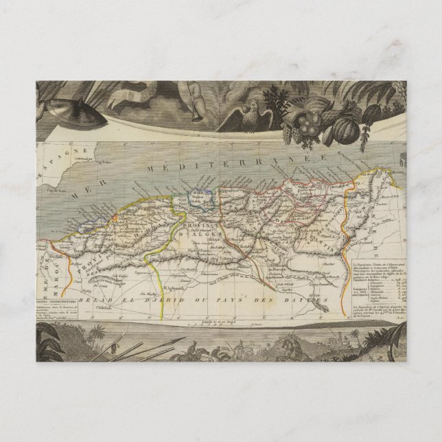 Cartão Postal Colônia francesa Argélia (Frente)