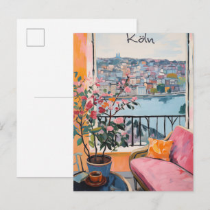 Cartão Postal Colônia pintura da cidade viagem estética Alemanha