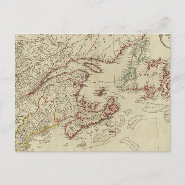 Cartão Postal Colônias britânicas América do Norte, Nova Inglate (Frente)