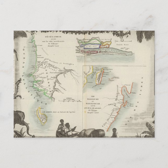 Cartão Postal Colônias Francesas na África (Frente)