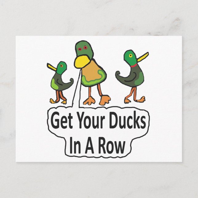Cartão Postal Coloque Seus Patos Em Uma Fila (Frente)