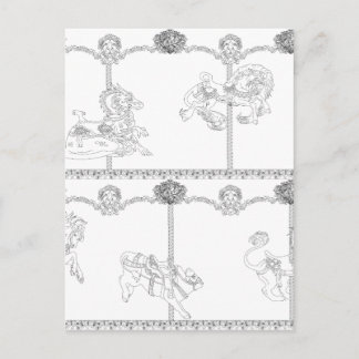 Cartão Postal Color Me Carrossel