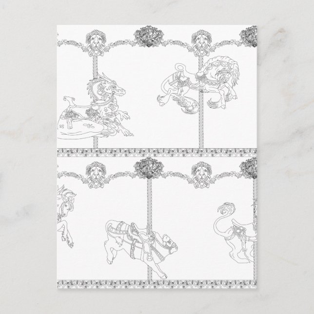 Cartão Postal Color Me Carrossel (Frente)