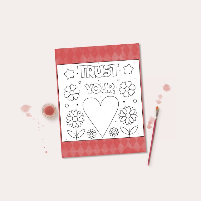 Cartão Postal Color Me Trust Your Heart Activity Cards (Criador carregado)