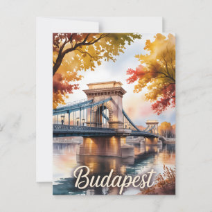 Cartão Postal Coloração aquosa do outono de Budapeste