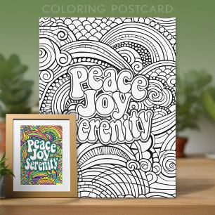 Cartão Postal Coloração do Abstrato de Padrão de Joy Serenity da