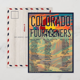 Cartão Postal Colorado 14ers Fourteeners Mountain Escalbing