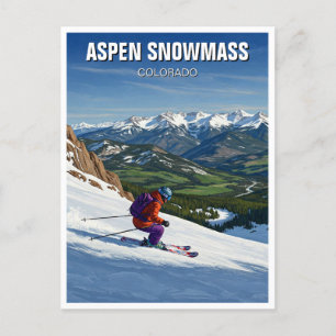 Cartão Postal Colorado Aspen Snowmass Skier Skiing