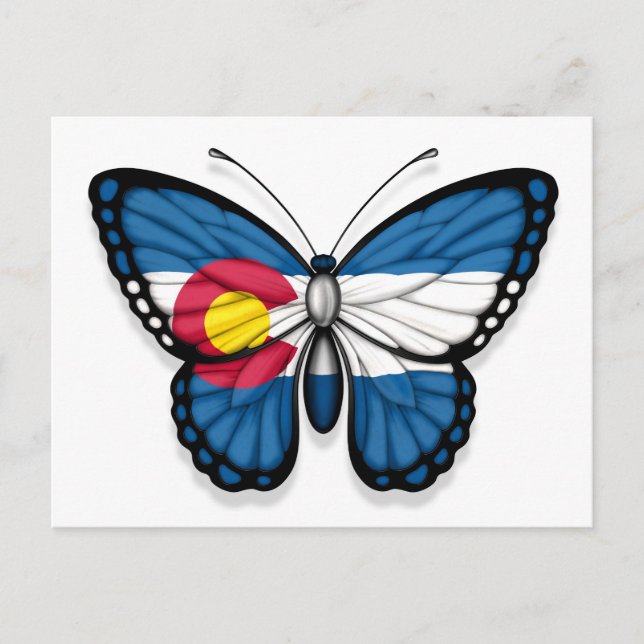 Cartão Postal Colorado Butterfly Flag (Frente)