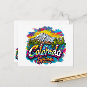 Cartão Postal Colorado Springs, Colorado Montanha Pikes Peak