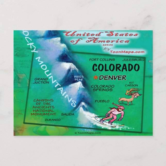Cartão Postal Colorado USA Card (Frente)