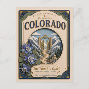 Cartão Postal Colorado Vintage Paper Cut American Arcana