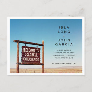 Cartão Postal Colorado Wedding Salve a Data