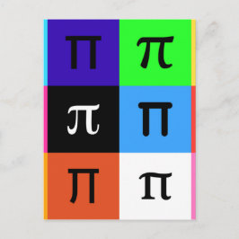 Cartão Postal colorblock feliz pi dia