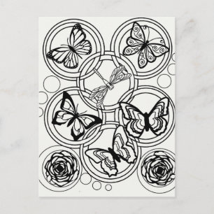 Cartão Postal Colore a sua própria adolescente adulta que cola