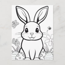 Colore A Sua Própria! Cartão-postal Bunny da Pásco
