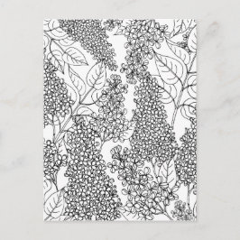 Cartão Postal Colore As Suas Próprias Flores Liláticas