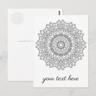 Cartão Postal Colore seu próprio MANDALA - Livro de cores 4