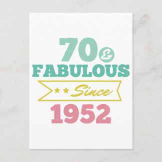 Cartão Postal colorful 70 and fabulous since 1952
