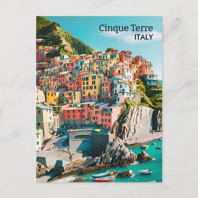 Cartão Postal Colorful Cinque Terre, Itália - Foto personalizáve (Frente)