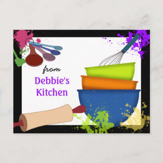 Cartão Postal Colorful Cooking Recipe Card
