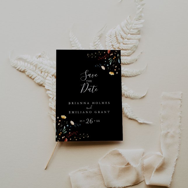 Cartão Postal Colorful Garden wildflower Save the Date (Criador carregado)