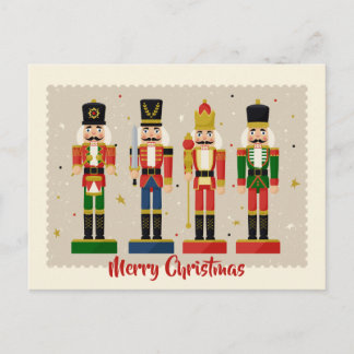 Cartão Postal Colorful Nutcracker Soldiers Merry Christmas