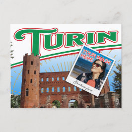 Cartão Postal Colorful Turin Italy photo collage