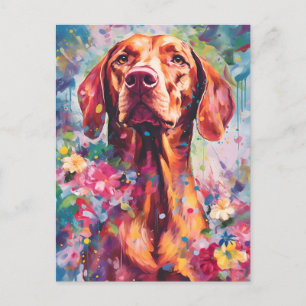 Cartão Postal Colorful Vizsla
