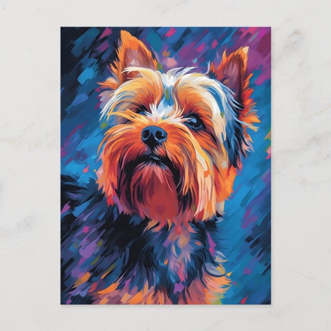 Cartão Postal Colorful Yorkshire Terrier (Frente)