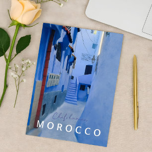 Cartão Postal Colorida Blue Chefchaouen Marrocos Medina