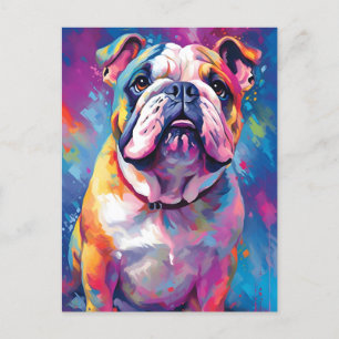 Cartão Postal Colorida Bulldog