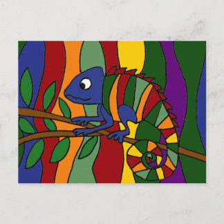 Cartão Postal Colorida Chameleon Abstrato