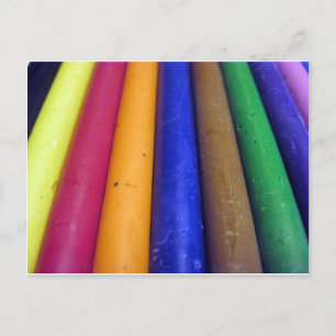 Cartão Postal Colorida Crayons