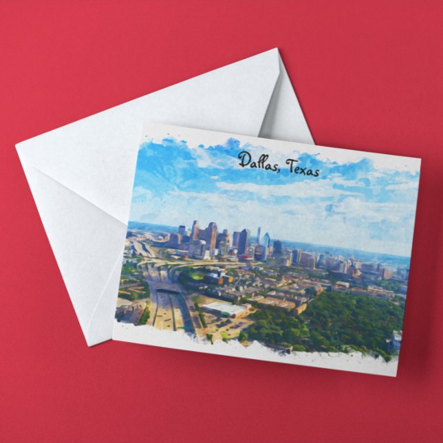 Cartão Postal Colorida Dallas Texas Panorama City View (dallas texas america travel postcard)