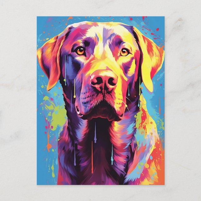 Cartão Postal Colorida Labrador (Frente)