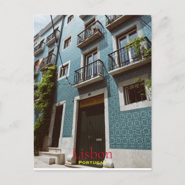 Cartão Postal Colorida Lisboa, Viagem Portugal (Frente)