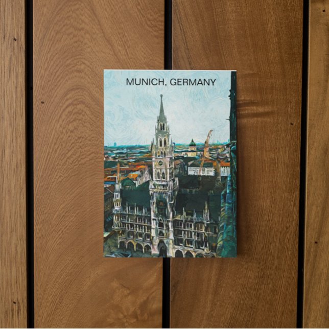 Cartão Postal Colorida Munique Alemanha - Tinta Petrolífera (munich germany oil paint postcard)