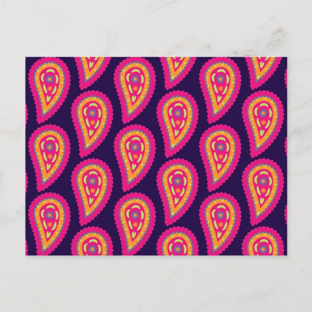 Cartão Postal Colorida Paisley (Frente)