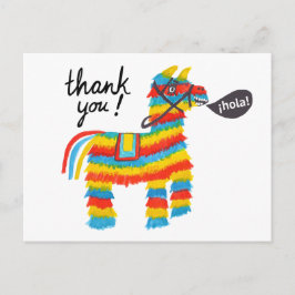 Cartão Postal Colorida Piñata de Burro em Aquarela OBRIGADO