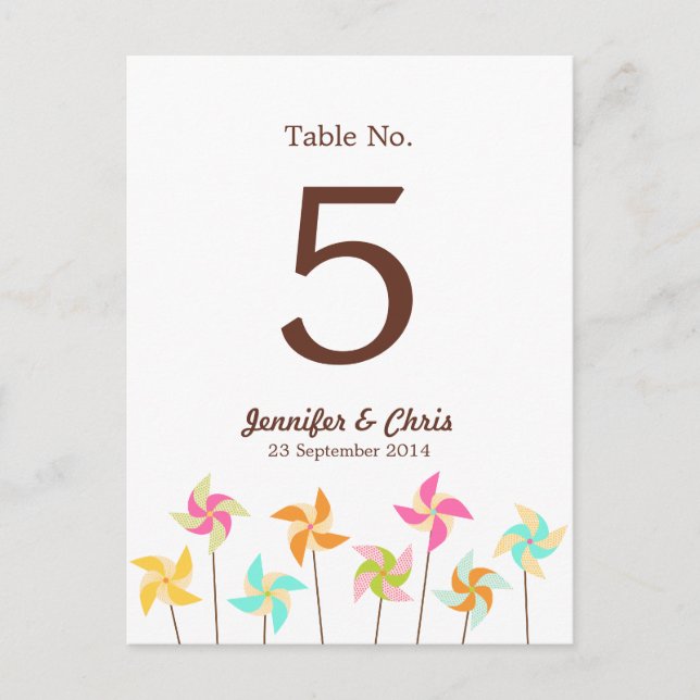 Cartão Postal Colorida Pinroda Themed Wedding (Frente)