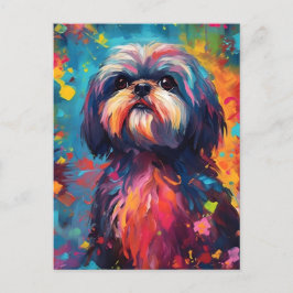 Cartão Postal Colorida Shih Tzu