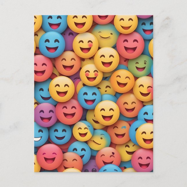 Cartão Postal Colorida Smile Emoji (Frente)