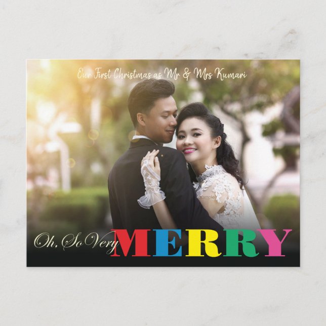 Cartão Postal Colorida Tão Feliz | 2 Foto Natal (Frente)