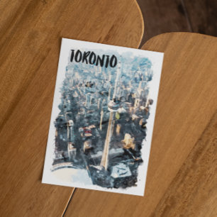 Cartão Postal Colorida Toronto Canada City Silhouette