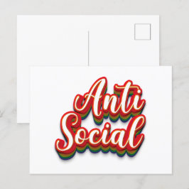 Cartão Postal Colorido Anti-Social