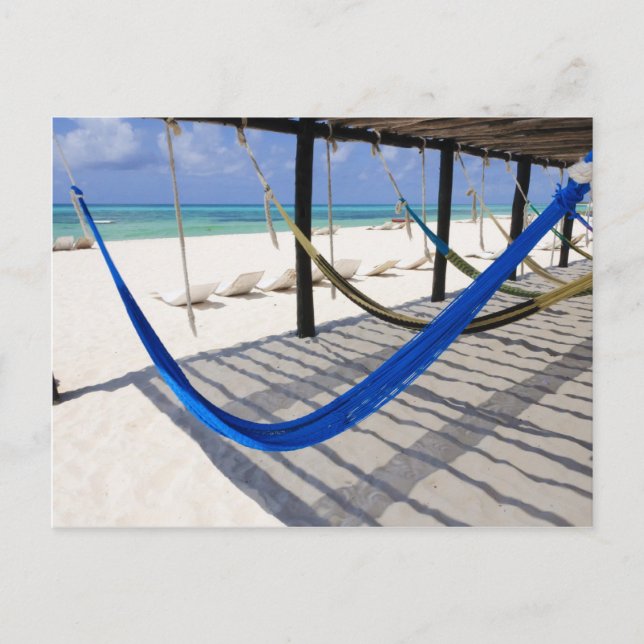 Cartão postal Colorido Beach Hammocks Cozumel Méxi (Frente)