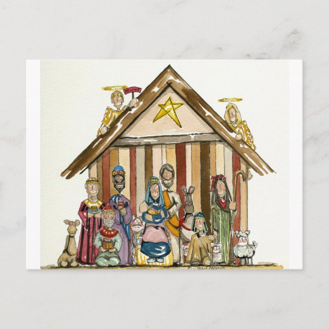 cartão postal colorido da cena da náutica (Frente)