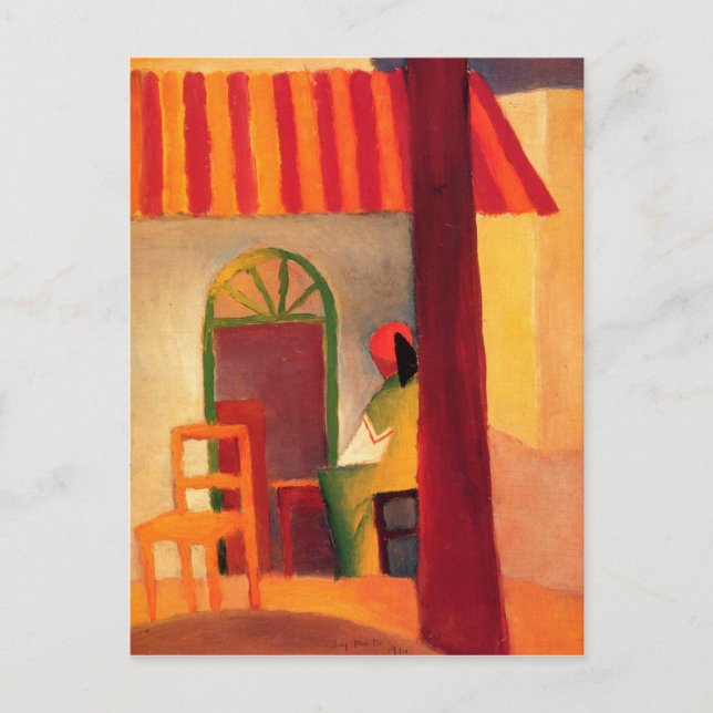 Cartão postal colorido de August Macke (Frente)